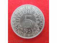 5 timbre 1951 D Germania argint