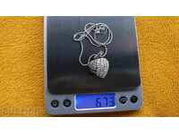 СРЕБЪРНО ЛАНЧЕ С ВИСУЛКА СЪРЦЕ