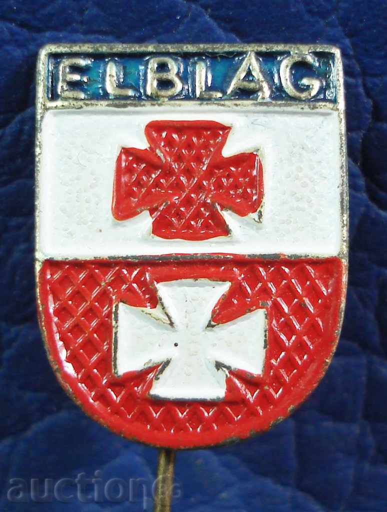 3330 Poland sign with the coat of arms of the town of Elblag