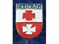 3330 Πολωνία πινακίδα με το έμβλημα της πόλης της Elblag