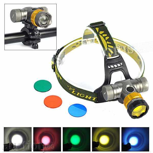 LED-XML far T6 - Lantern cap / roată + 4 svetlofiltara cu preț 27.50 BGN | € 14.06 LED-XML far T6 - Lantern cap / roată + 4 svetlofiltara cu preț 27.50 BGN | € 14.06