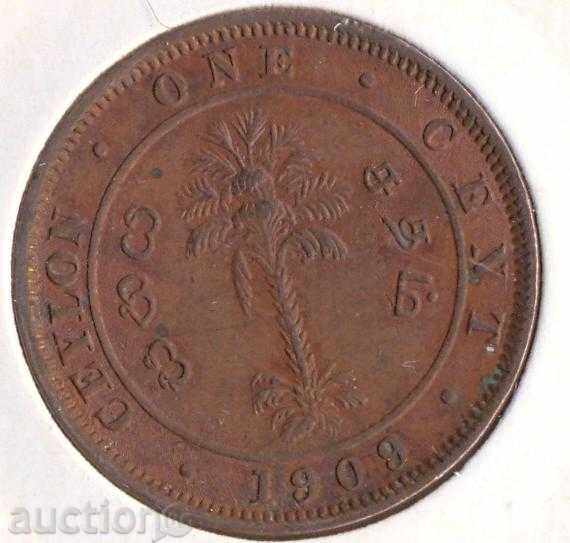 Ceylon Cent 1909 Edward VII