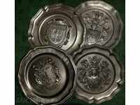 Relief panels with authentic detailed coats of arms - Lot 4 pcs.