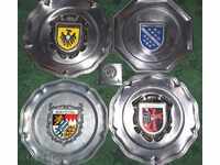 Relief panels with authentic colored coats of arms - Lot 4 pcs.