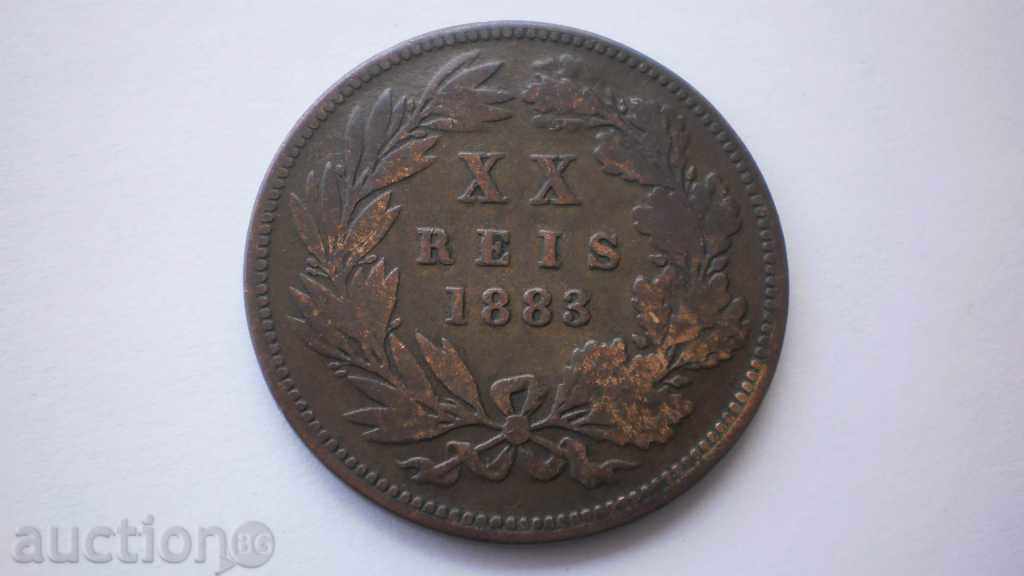 Португалия XX Рей 1883 Рядка Монета
