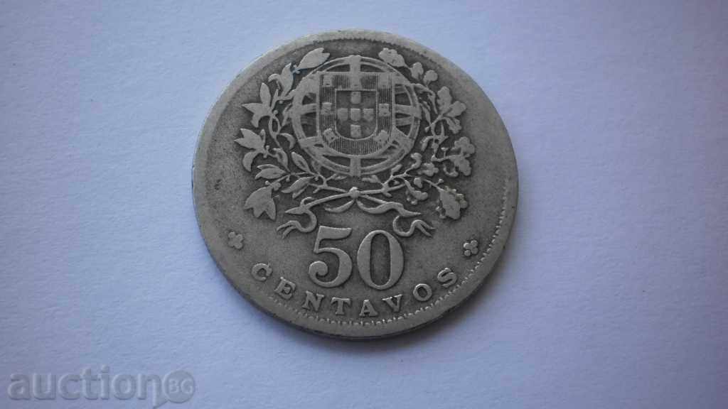 Portugalia 50 Tsentavo 1944 Rare monede