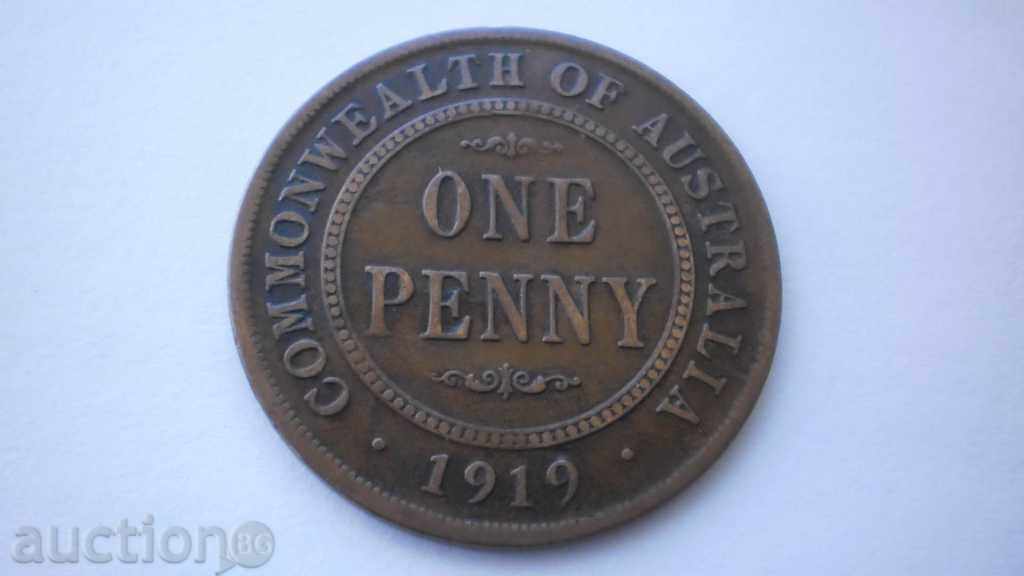 Aвстралия 1 Цент 1919 Рядка Монета