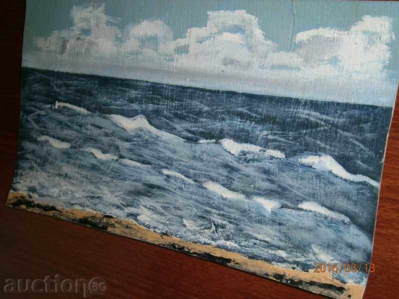 Old painting - SEA - oil on canvas - 1 - 5