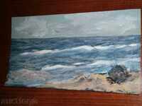 Old painting - SEA - oil on canvas - 3
