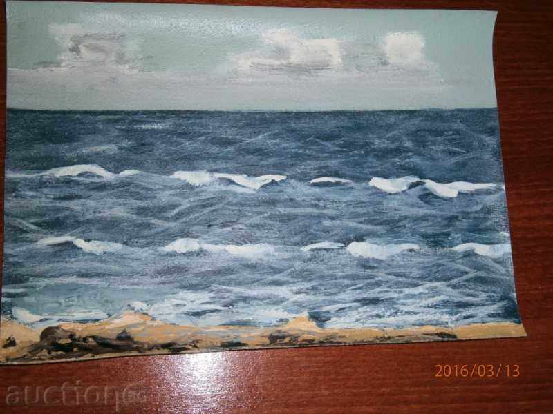 Auction  Old painting - SEA - oil on canvas - 4