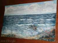 Old painting - SEA - oil on canvas - 12