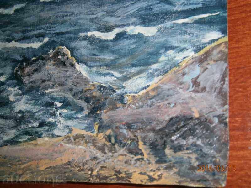 Auction  Old painting - SEA - oil on canvas - 13