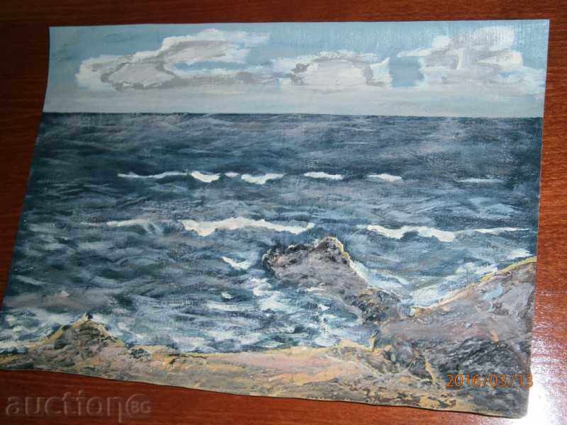 Old painting - SEA - oil on canvas - 13