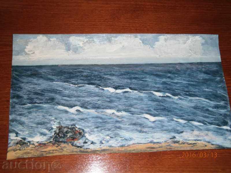 Old painting - SEA - oil on canvas - 15