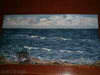 Old painting - SEA - oil on canvas - 16