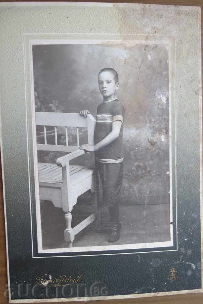 SCRAP - PHOTOGRAPH - BOY - EARLY 20TH CENTURY - CABINET - CARDBOARD