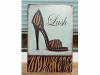 Metal plaque fashion Ladies shoes modern leopard zebra leather