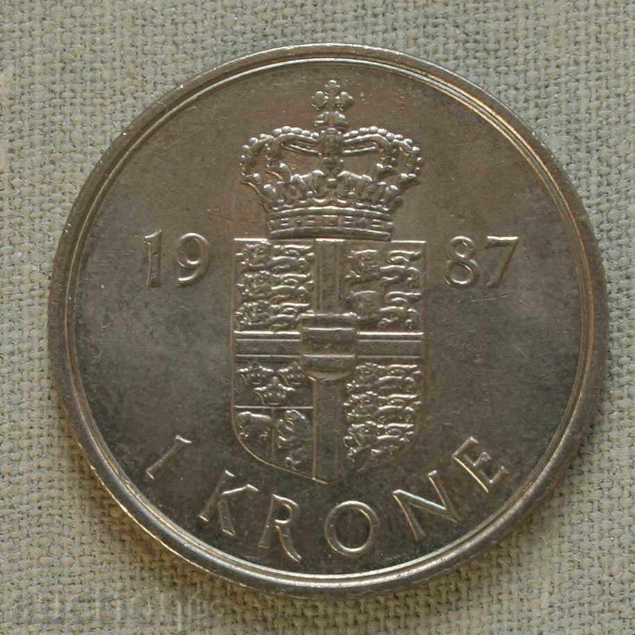 1 крона 1987 Дания