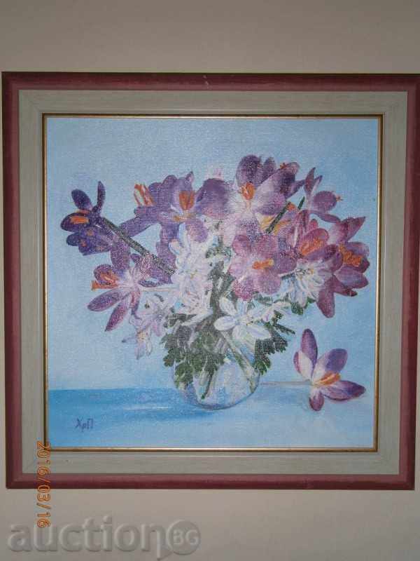 Painting - Flowers - oil on canvas - Hriska Panteva