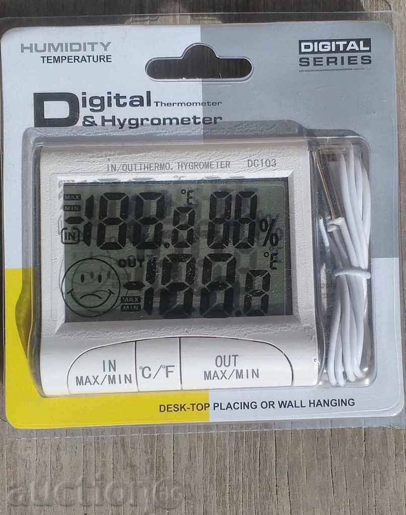 Auction Thermometer, hygrometer, external, internal temperature dc 103 Auction Thermometer, hygrometer, external, internal temperature dc 103