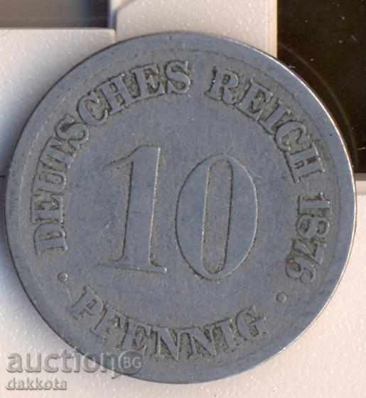 Германия 10 пфенига 1876f