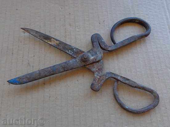 Стара кована абаджийска  ножица, ковано желязо примитив