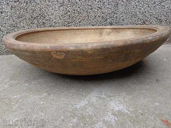 Delivery of Large wooden bowl, round trough, wooden, primitive tray Delivery of Large wooden bowl, round trough, wooden, primitive tray