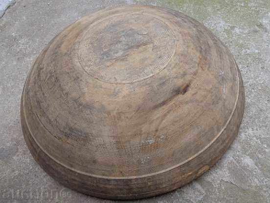 Large wooden bowl, round trough, wooden, primitive tray - 5 Large wooden bowl, round trough, wooden, primitive tray - 5