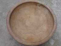 Bol mare din lemn, lighean rotund, lemn, tavă primitivă