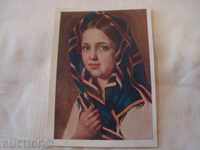 Стара картичка Венецианов - Момиче с шал 1963 г
