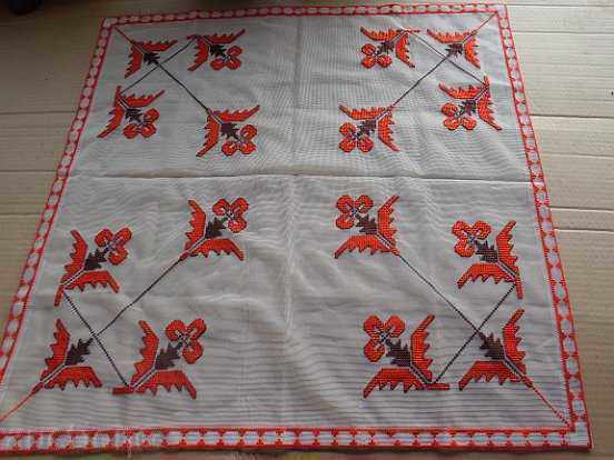 Old plaid with embroidery, tulle Old plaid with embroidery, tulle