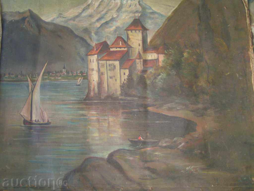 Западно европейска картина Шильонският затвор ( замък)