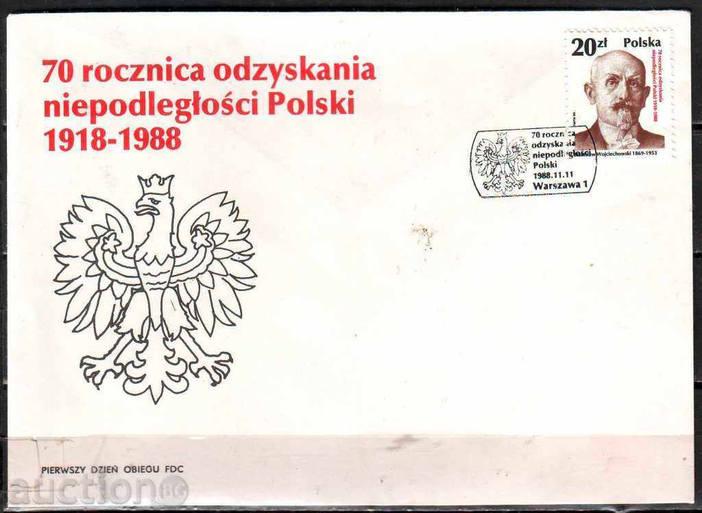 Полша Ил.плик СП. 80 год. Независимост на Полша 1918-1988-3