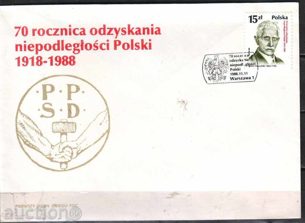 Полша Ил.плик СП. 80 год. Независимост на Полша 1918-1988-4