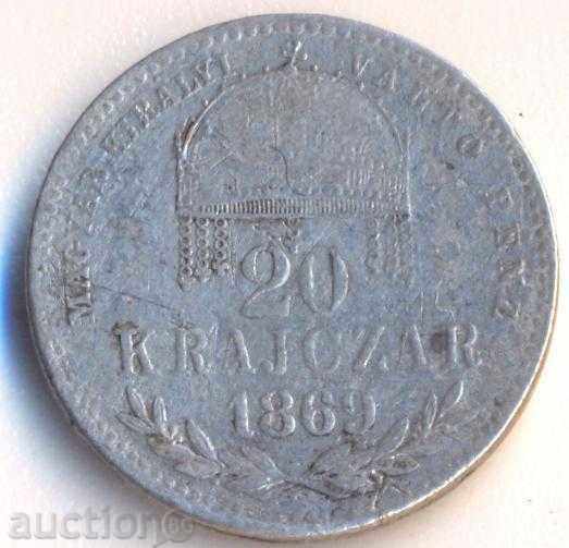 Ungaria 20 Kreutzer 1869