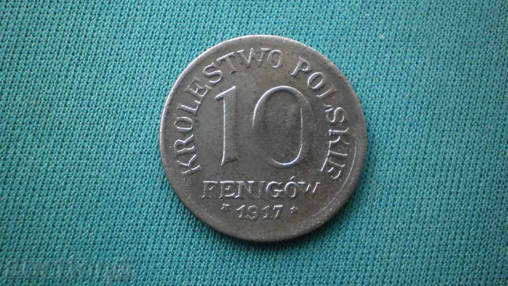 Licitație Germania pentru Polonia 10 Phoenix 1917 Rare Licitație Germania pentru Polonia 10 Phoenix 1917 Rare