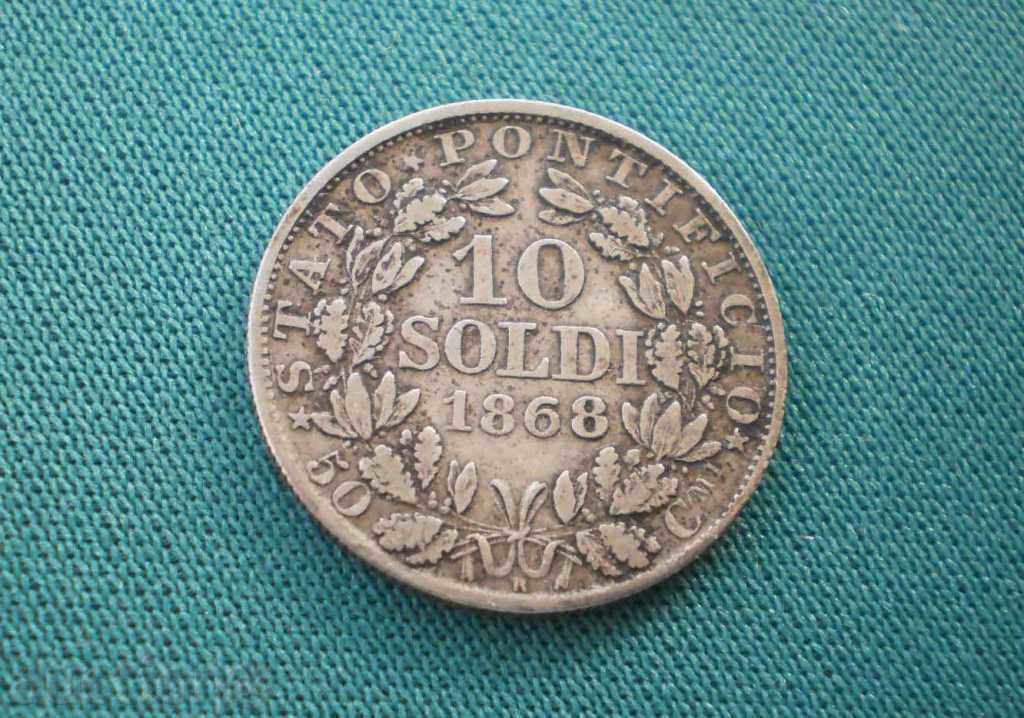 Ватикан - Pius IX AN XXIII 10 Солди 1868 R с цена € 15.34 | 30.00 лв.