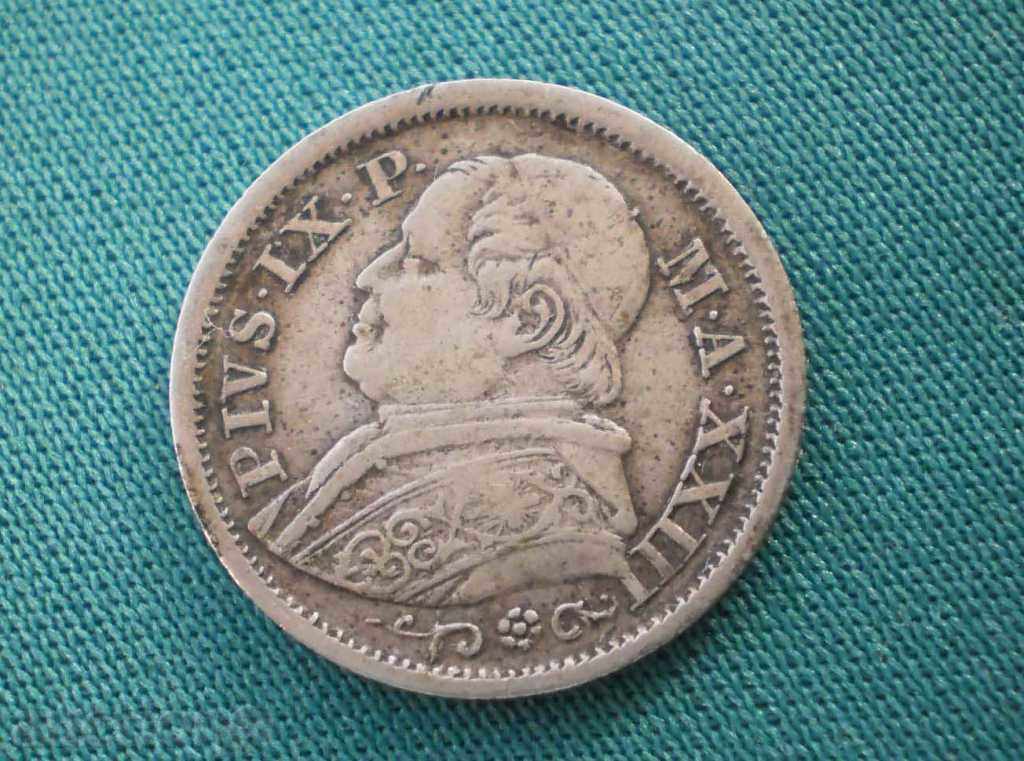 Ватикан - Pius IX AN XXIII 10 Солди 1868 R - 5