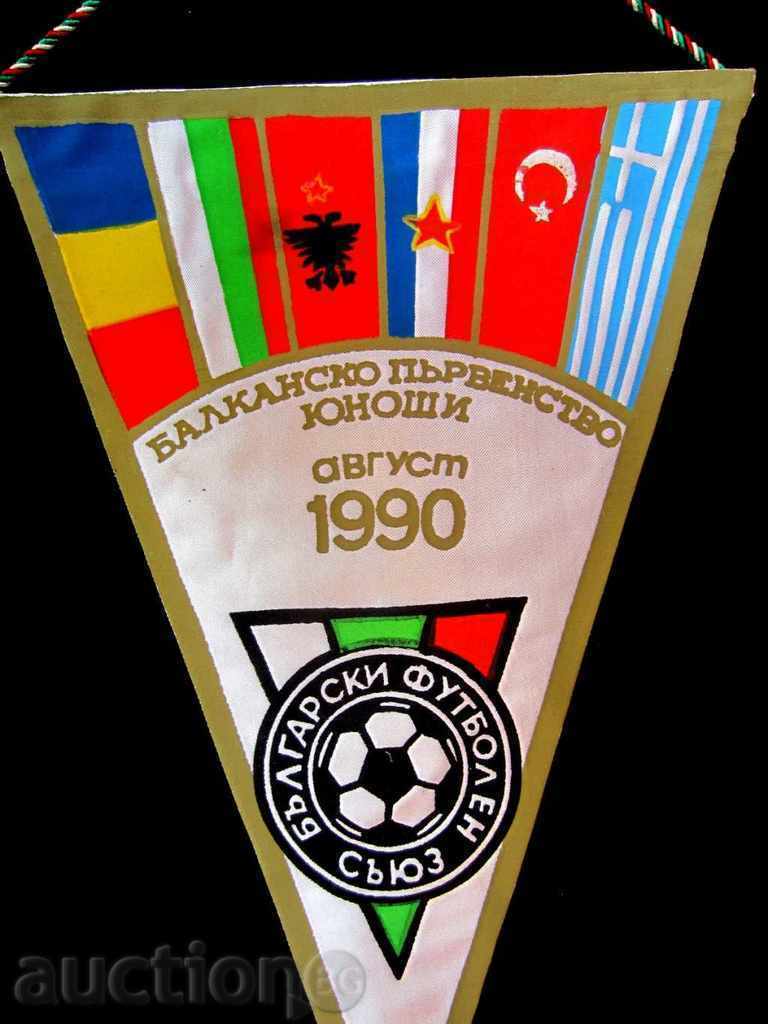 FOOTBALL FLAG-BALKAN CHAMPIONSHIP FOR JUNIORS-1990 with price 10.00 BGN | € 5.11 FOOTBALL FLAG-BALKAN CHAMPIONSHIP FOR JUNIORS-1990 with price 10.00 BGN | € 5.11
