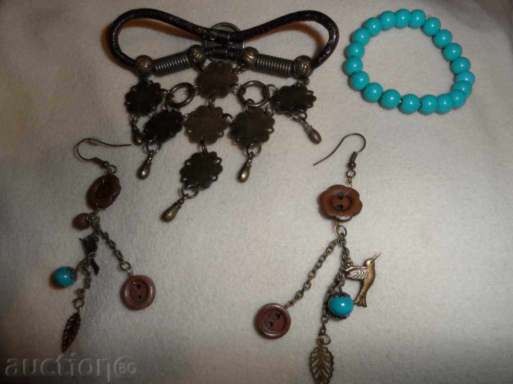 BROOCH / NECKLACE WITH TURQUOISE, EARRINGS and BRACELET with price 49.99 BGN | € 25.56 BROOCH / NECKLACE WITH TURQUOISE, EARRINGS and BRACELET with price 49.99 BGN | € 25.56
