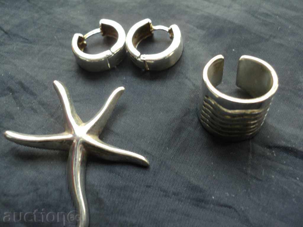 SET-inel, cercei si pandantiv de argint. cu preț 80.00 BGN | € 40.90 SET-inel, cercei si pandantiv de argint. cu preț 80.00 BGN | € 40.90