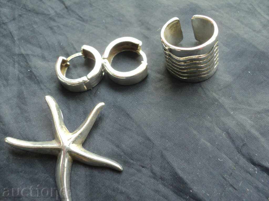 Licitație SET-inel, cercei si pandantiv de argint. Licitație SET-inel, cercei si pandantiv de argint.