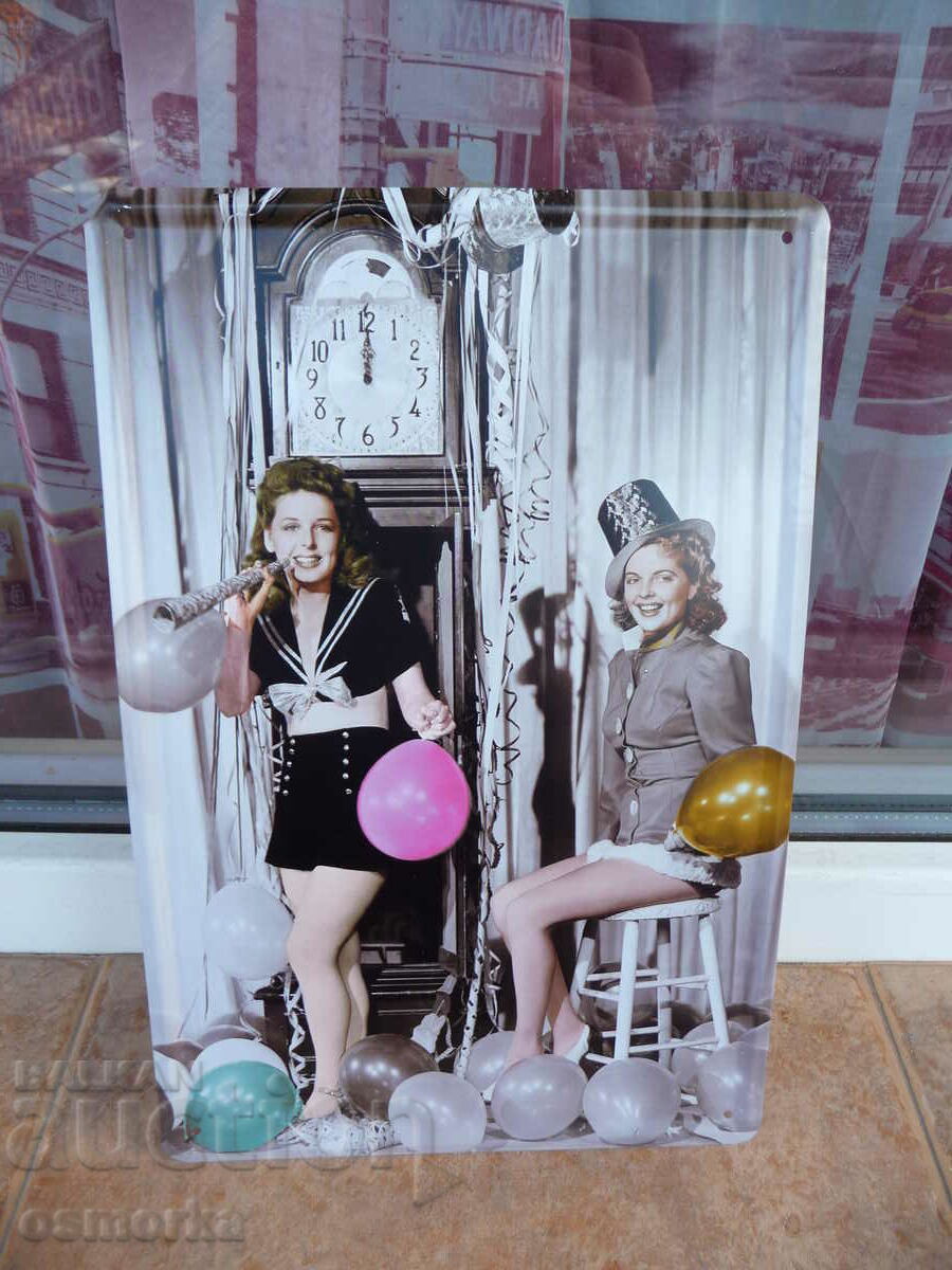 Metal plate miscellaneous Chick erotica balloons clock party hour