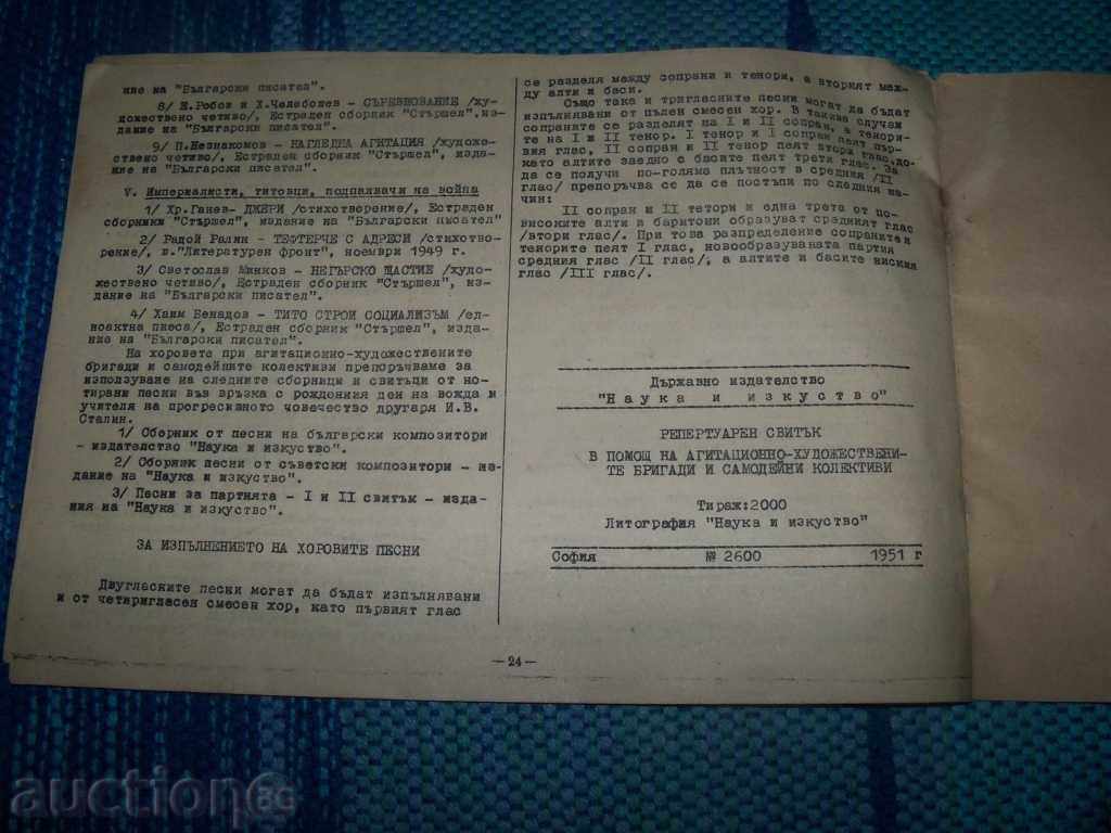 Repertoire Scroll for Agitational-Art Brigades 1951 - 6