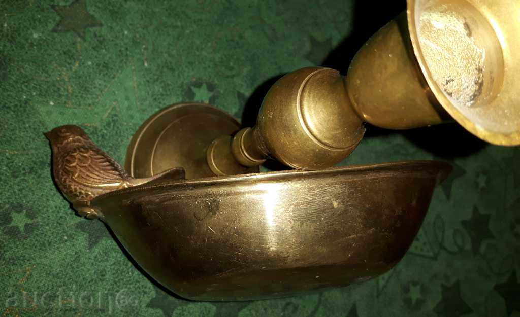 Ancient Brass Brass with Figure - Bird and Candlestick - 5 Ancient Brass Brass with Figure - Bird and Candlestick - 5