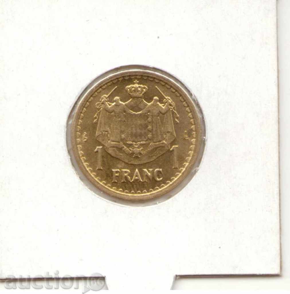 - Monaco-1 Franc-1945-KM# 120a-Louis II - Monaco-1 Franc-1945-KM# 120a-Louis II