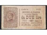 Italy 2 pounds 1914 RR