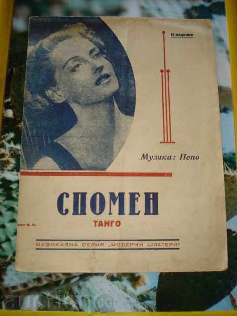 MUSIC: PETO "SPOMEN" TANGO NOTI MUSICAL SERIES 1950