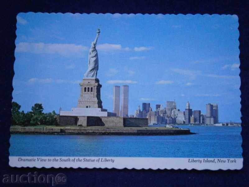 Стара картичка NEW YORK - USA - СТАТУЯТА НА СВОБОДАТА -8О-ТЕ