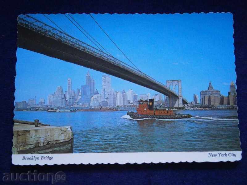 Παλιά καρτ ποστάλ ΝΕΑ ΥΟΡΚΗ - ΗΠΑ - Γέφυρα του Μπρούκλιν -8O-ΤΕ